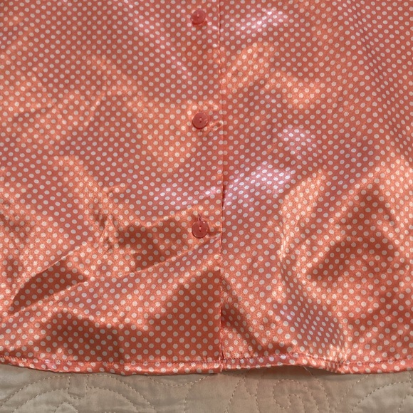 ❗️SALE❗️Adonna Polka Dot Vintage Silky Pajama Set Women’s Large Peach Color EUC - Picture 16 of 16